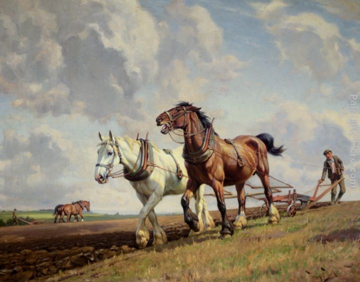Wright Barker Ploughing The Fields